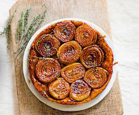 Tatin d'oignons au thym