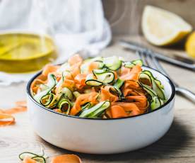 Steamed Carrot and Zucchini Tagliatelle