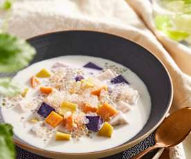 Bubur Cha Cha (Coconut Milk Dessert with Sweet Potatoes)