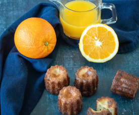 Orange and vanilla canelé (non-alcoholic)