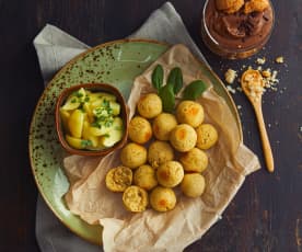 Menù: Polpette vegetariane con contorno di patate insaporite e crema zucca e cioccolato (Bimby Friend)