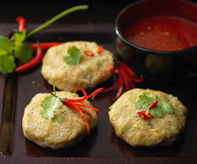 Steamed Thai-style fish cakes