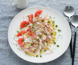 Ruby kingfish with citrus yoghurt dressing