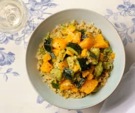 Quinoa Salad with Spiced Butternut Squash and Courgettes
