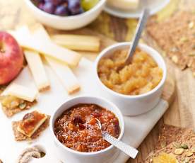 Chutney pomme-gingembre et chutney de mangue épicée