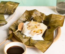 Papillotes de riz gluant à la coco et banane