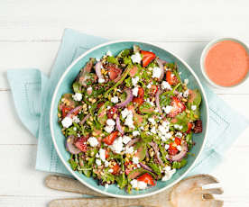 Salade de quinoa avec vinaigrette aux fraises