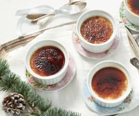 Crème brûlée de foie con mermelada de higos