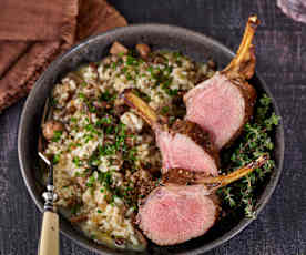 Couronne d'Agneau avec Risotto aux Champignons