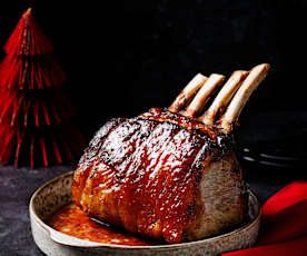 Costillar de ternera con glaseado de miel y romero