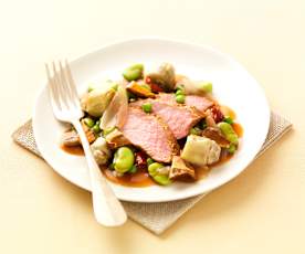 Mignon de veau aux légumes et coeurs d'artichauts