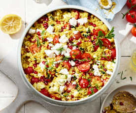Bärlauch-Bulgur-Salat mit Cherry-Tomaten und Feta