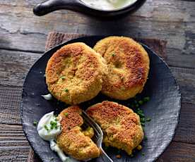 Avocado-Linsen-Bratlinge mit Sour Cream