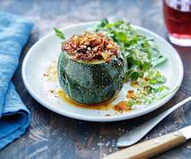 Courgettes farcies aux merguez et à l'oignon doux