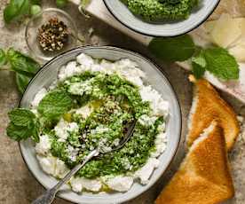 Hráškové pesto s ricottou