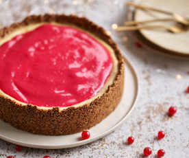 Cheesecake de leite condensado e groselha