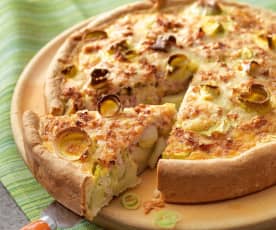 Leek and ham tart