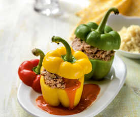 Stuffed Peppers with Rice and Tomato Sauce