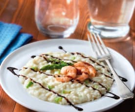 Risotto gamberetti, asparagi e yogurt