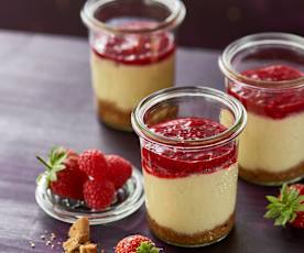 Red Berry Cheesecakes in Jars