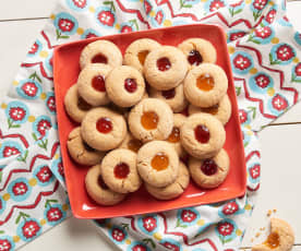 Peanut Butter and Jam Thumbprint Cookies