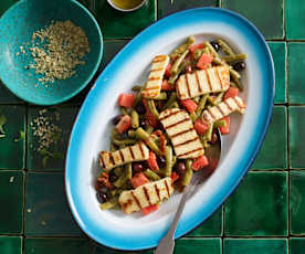 Salada grega de feijão-verde