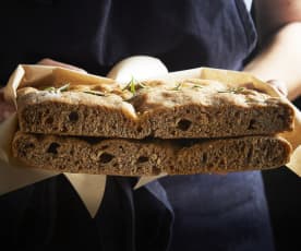 Focaccia integrale a lunga lievitazione