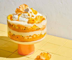 White chocolate and tropical trifle