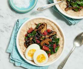 Savory Oatmeal with Sautéed Mushrooms