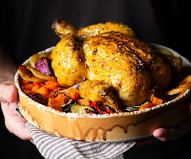 Poulet rôti aux légumes