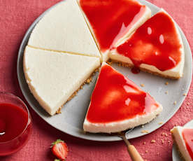 Cheesecake vanille au coulis de fraises