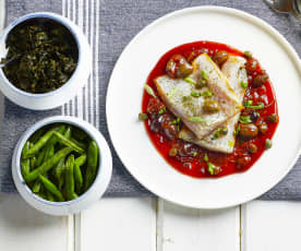 Merluzzo al pomodoro con verdure