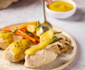 Menù: Involtini di pollo, contorno di carote e patate
