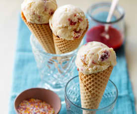 Clotted Cream and Strawberry Ice Cream