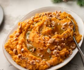 Sweet Potato Mash with Sage and Hazelnuts