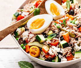 Rice Salad with Eggs and Tuna Fish
