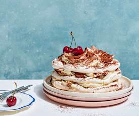 Marbled meringue gateau