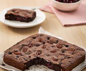 Brownie de cerezas y nueces pacanas