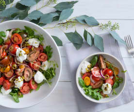 Mixed tomato and labne salad