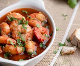 Gamberoni in salsa di cocco caramellata