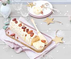 Bûche glacée vanille-noix de pécan