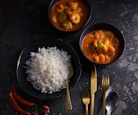 Garnelencurry mit Basmati-Reis