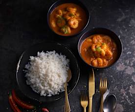 Garnelencurry mit Basmati-Reis