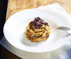 Pasta radicchio e pancetta