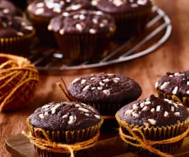 Muffin al cioccolato fondente e pere