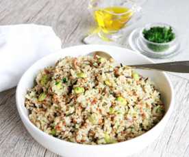 Arroz multigrãos com edamame