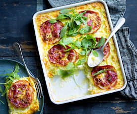 Flan de poireaux à la pancetta