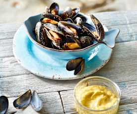 Muscheln mit Sahnesauce