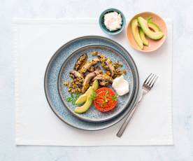 Mushrooms with pistachio butter