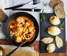 Oignons farcis et soupe afghane